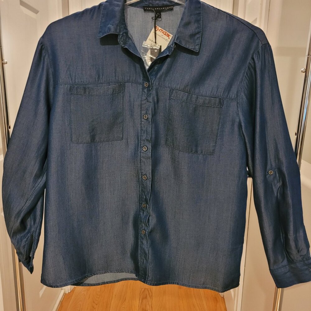 Brand new super soft, lightweight, women's denim shirt.  Size small